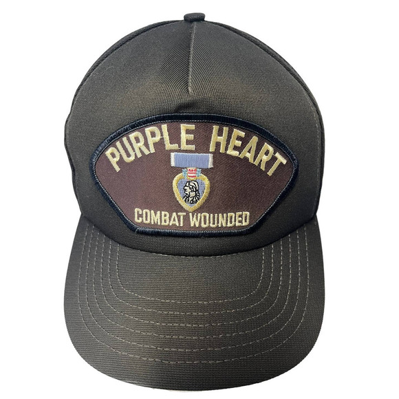 Vintage Veterans Military Snapback Purple Heart Combat Wounded Hat Cap - Picture 1 of 5